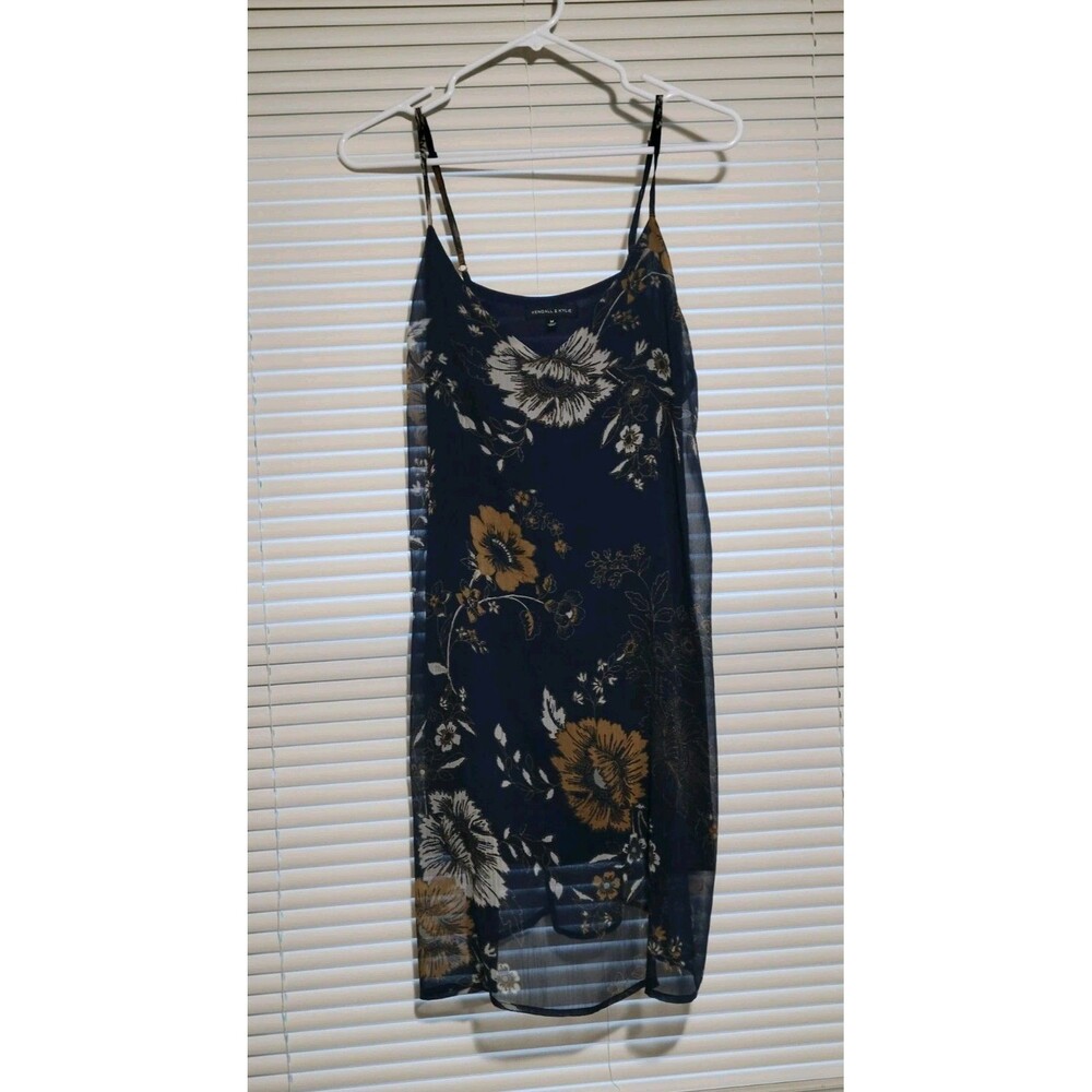 Kendall and Kylie slip Lined dress Medium Floral Adjustable Straps Summer Dress